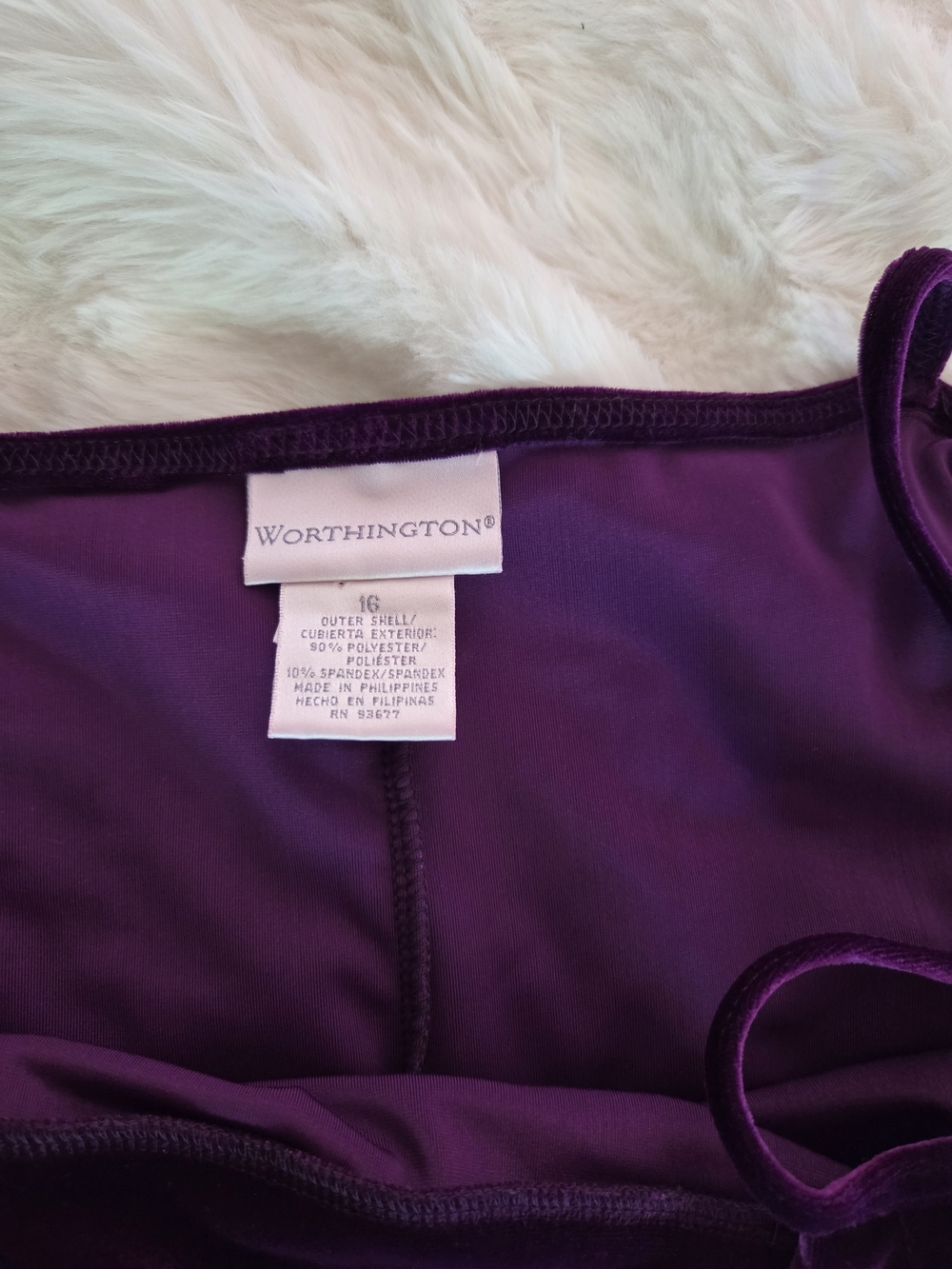 90s Whimigoth Deep Purple Velvet Maxi Worthimgton Dress - Picture 5 of 11